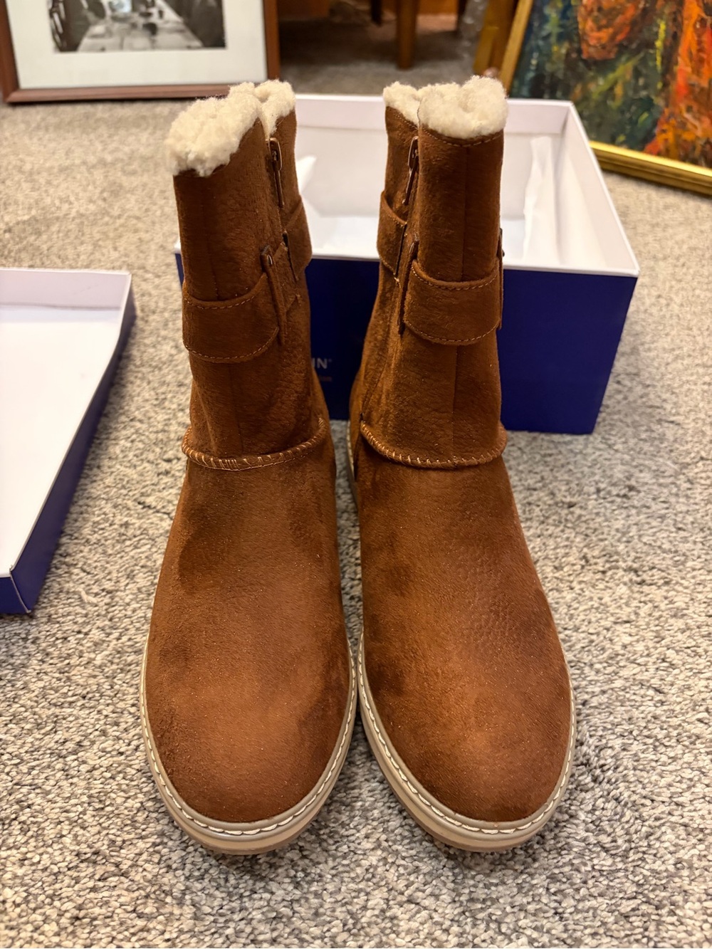 Women’s White Mountain Faux-Fur Lined Winter Boots - Brown/Chesnut Size 9.5 - Picture 3 of 6